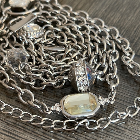 Chico’s Silver-tone Long Chain Station Necklace with Gems - Picture 13 of 14